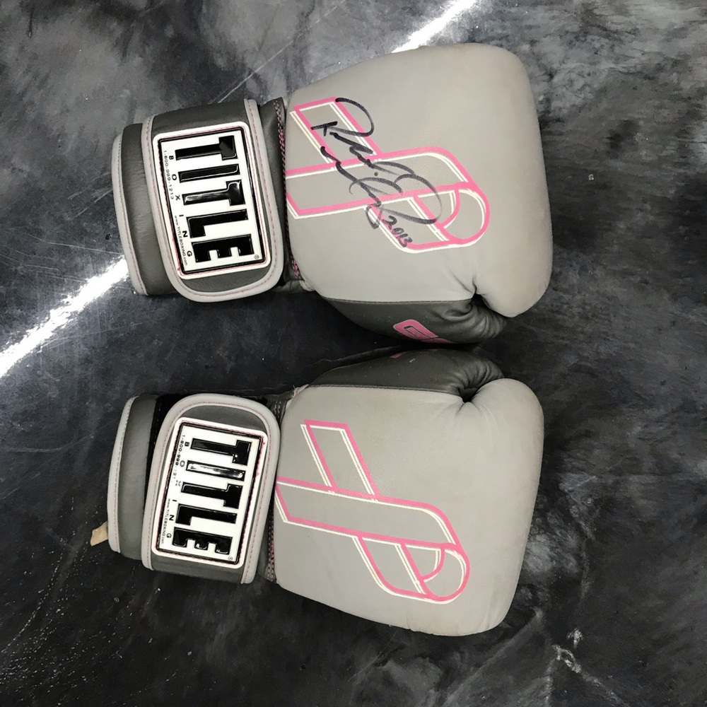 Gray and Pink Boxing Gloves